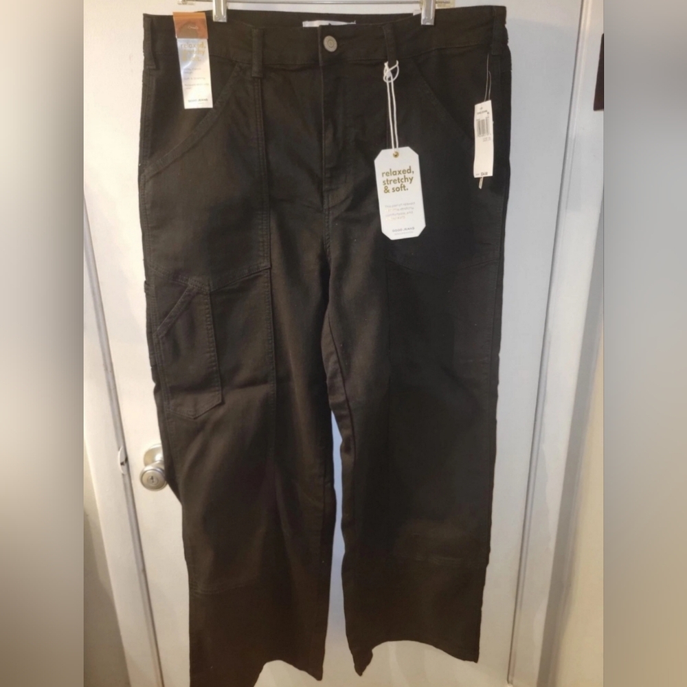 Women's Plus Gogo Jeans in Black Denim Size 20